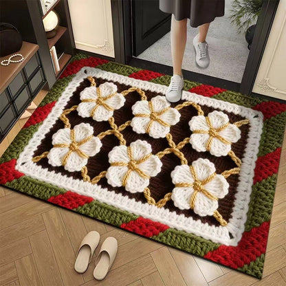 📢📢50% DE RÉDUCTION !!! ✨Tapis de sol absorbant antidérapant style fil floral 3D