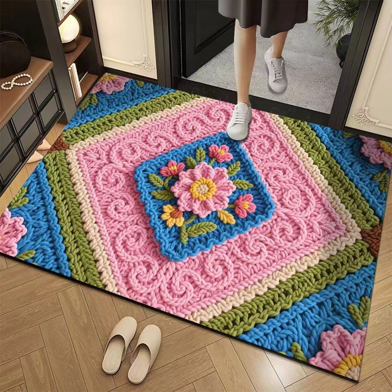 📢📢50% DE RÉDUCTION !!! ✨Tapis de sol absorbant antidérapant style fil floral 3D