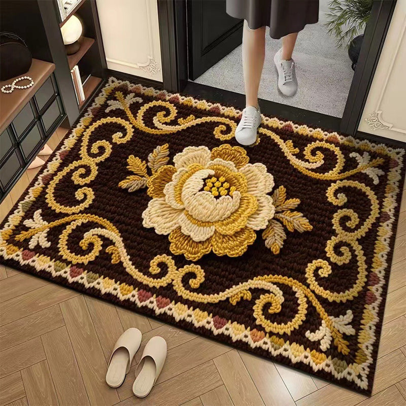 📢📢50% DE RÉDUCTION !!! ✨Tapis de sol absorbant antidérapant style fil floral 3D