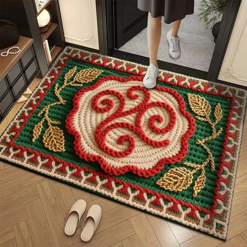 📢📢50% DE RÉDUCTION !!! ✨Tapis de sol absorbant antidérapant style fil floral 3D