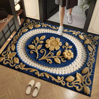 📢📢50% DE RÉDUCTION !!! ✨Tapis de sol absorbant antidérapant style fil floral 3D