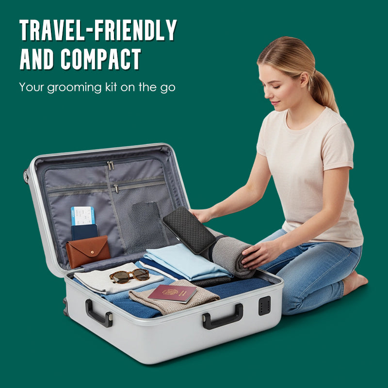 Ensemble de Manucure en Acier Inoxydable avec Étui en Cuir PU