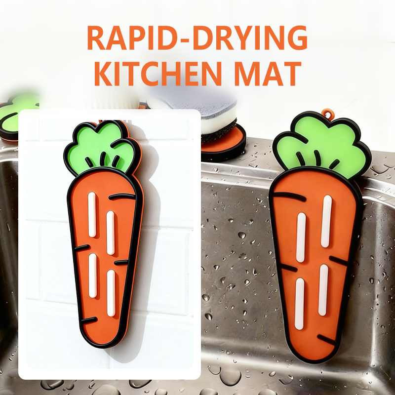 💥 Soldes de Noël -50% 💥 Tapis de Séchage Multi-Usage en Silicone pour Cuisine 🍽️