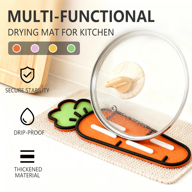 💥 Soldes de Noël -50% 💥 Tapis de Séchage Multi-Usage en Silicone pour Cuisine 🍽️