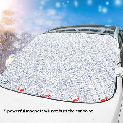 🚗 ACHETEZ 2 OFFREZ 1! ✨ Couverture Magnétique Contre la Neige pour Pare-brise - Isolation Thermique 4 Couches avec Installation Rapide pour Protection Antigel ❄️🔗