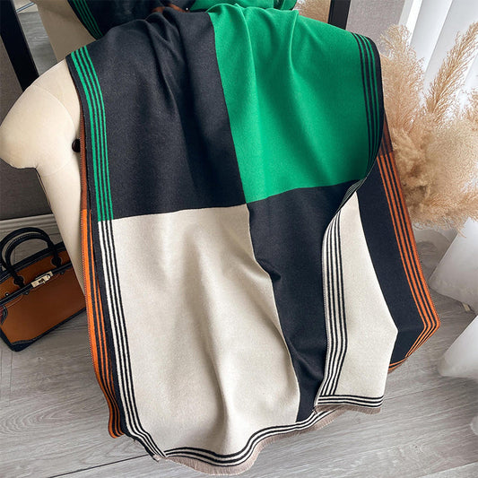 📢📢40% DE RÉDUCTION !!! ✨Écharpe-châle oversize à blocs de couleur