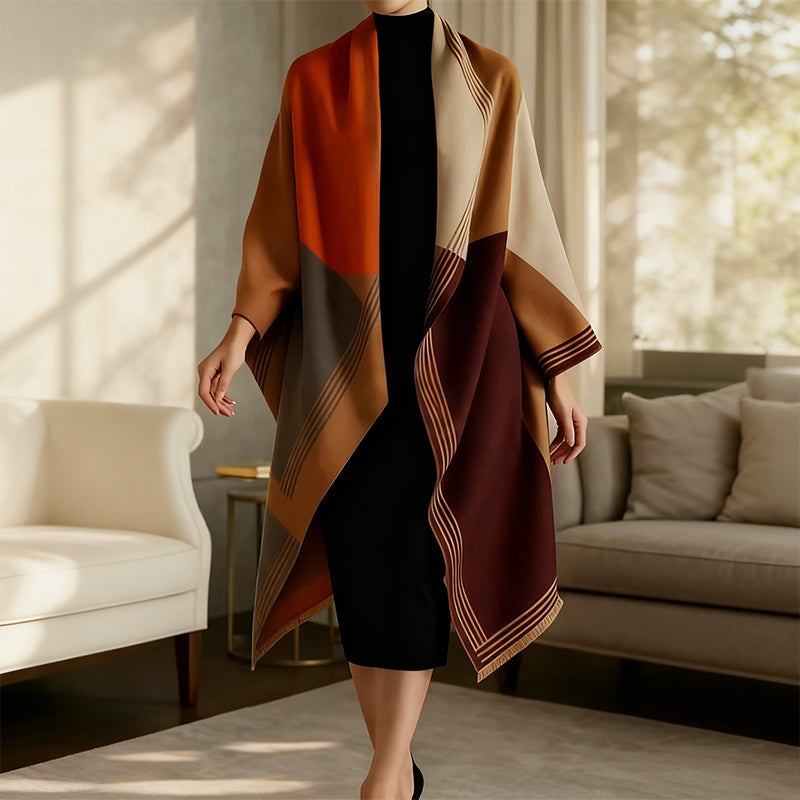 📢📢40% DE RÉDUCTION !!! ✨Écharpe-châle oversize à blocs de couleur