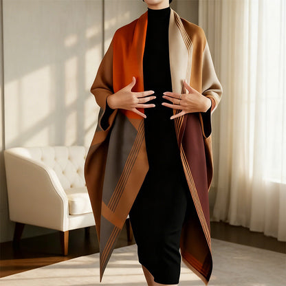📢📢40% DE RÉDUCTION !!! ✨Écharpe-châle oversize à blocs de couleur
