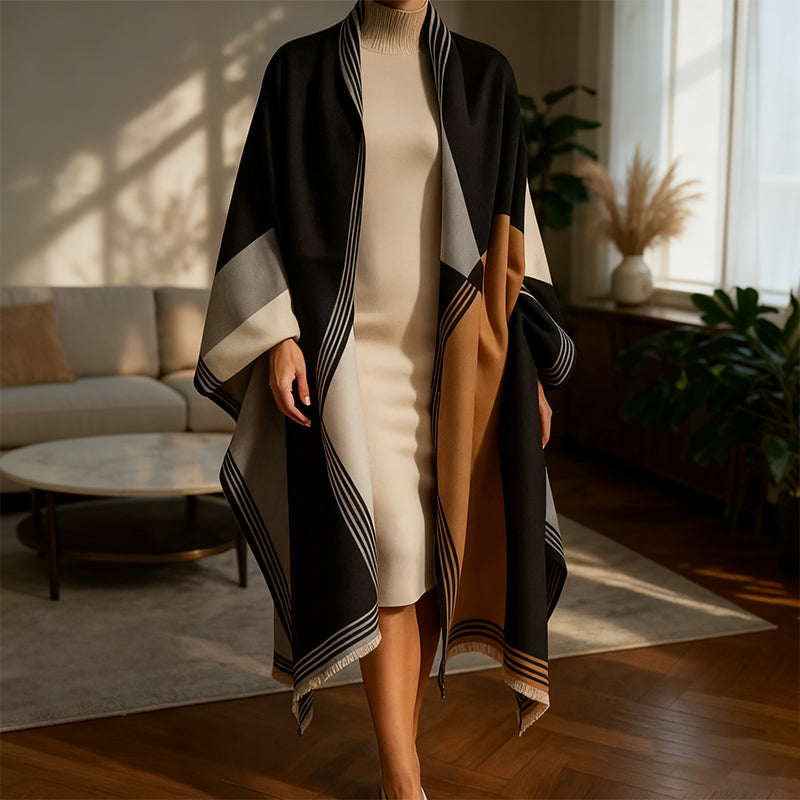 📢📢40% DE RÉDUCTION !!! ✨Écharpe-châle oversize à blocs de couleur