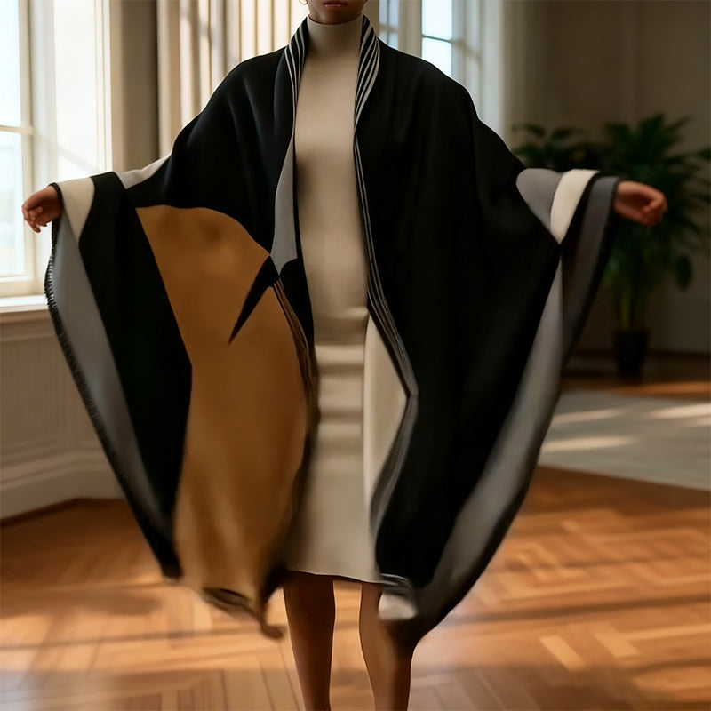 📢📢40% DE RÉDUCTION !!! ✨Écharpe-châle oversize à blocs de couleur