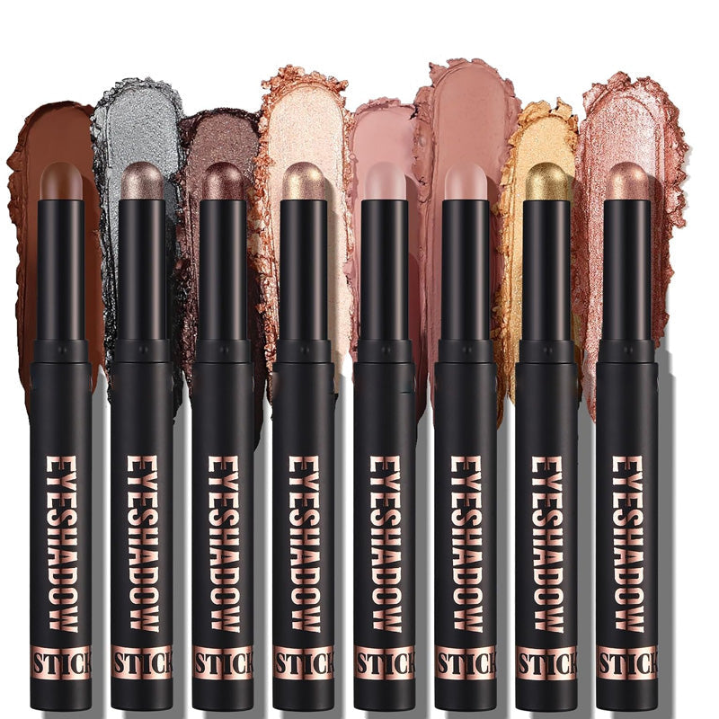 📢📢50 % de réduction !! ⏰8 couleurs de fards à paupières pailletés en stick, waterproof, longue tenue et multi-usage