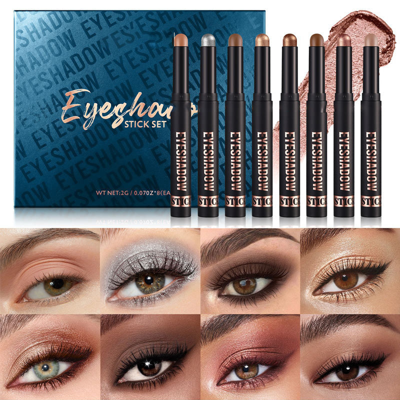 📢📢50 % de réduction !! ⏰8 couleurs de fards à paupières pailletés en stick, waterproof, longue tenue et multi-usage