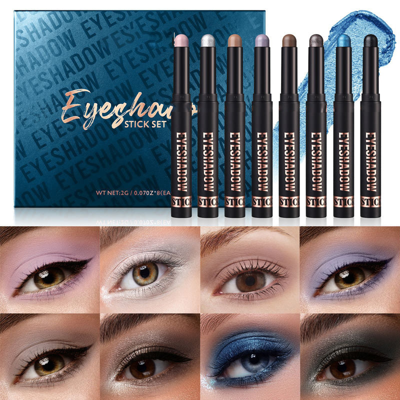📢📢50 % de réduction !! ⏰8 couleurs de fards à paupières pailletés en stick, waterproof, longue tenue et multi-usage