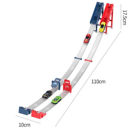 🏎️ 50 % de réduction – Piste de course double lanceur : 110 cm, sans piles, pour 2 joueurs ! ⚡🏆