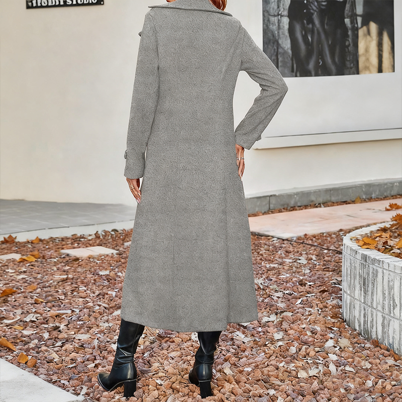 Manteau long chaud à double boutonnage pour femme【Livraison gratuite】