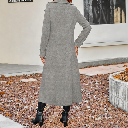 Manteau long chaud à double boutonnage pour femme【Livraison gratuite】