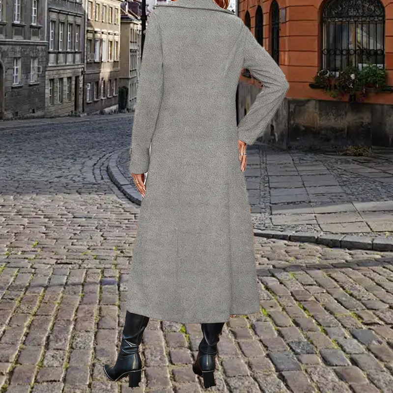 Manteau long chaud à double boutonnage pour femme【Livraison gratuite】