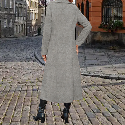 Manteau long chaud à double boutonnage pour femme【Livraison gratuite】
