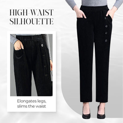 ✨Vendredi noir 50 % de réduction ! Pantalon Chaud Femme à Taille Haute – Doublure en Peluche, Coupe Amincissante & Poches Profondes 🖤