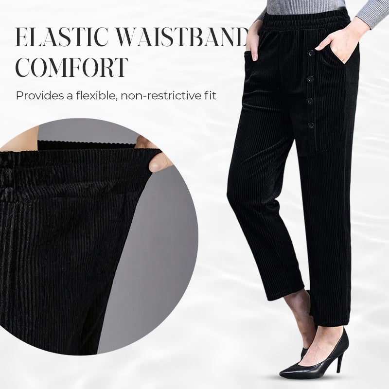 ✨Vendredi noir 50 % de réduction ! Pantalon Chaud Femme à Taille Haute – Doublure en Peluche, Coupe Amincissante & Poches Profondes 🖤
