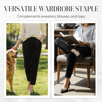✨Vendredi noir 50 % de réduction ! Pantalon Chaud Femme à Taille Haute – Doublure en Peluche, Coupe Amincissante & Poches Profondes 🖤