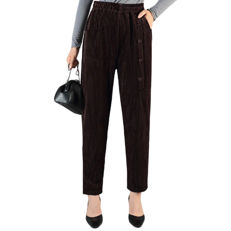 ✨Vendredi noir 50 % de réduction ! Pantalon Chaud Femme à Taille Haute – Doublure en Peluche, Coupe Amincissante & Poches Profondes 🖤