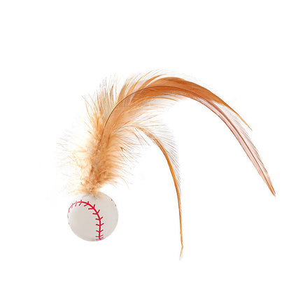 🔥2025 HOT SALE🐱 Boule rebondissante interactive pour chat avec plume
