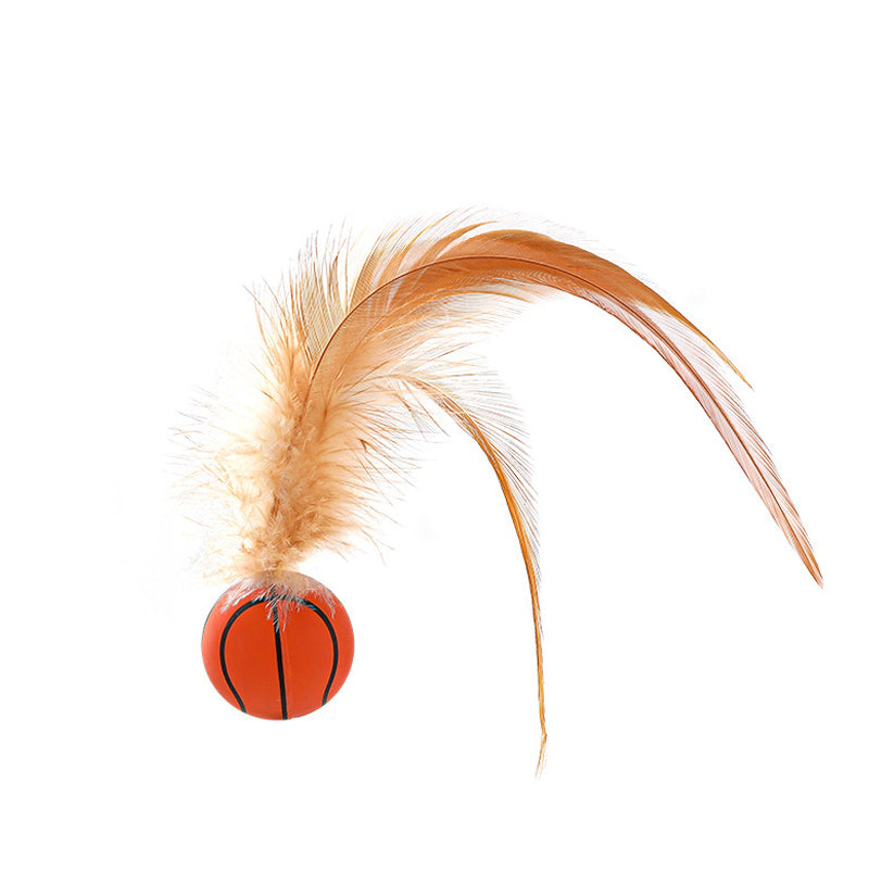 🔥2025 HOT SALE🐱 Boule rebondissante interactive pour chat avec plume