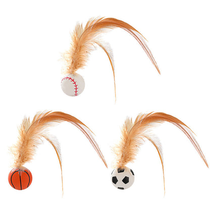 🔥2025 HOT SALE🐱 Boule rebondissante interactive pour chat avec plume