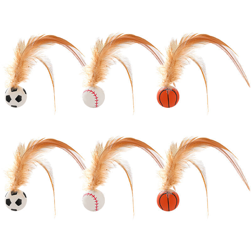 🔥2025 HOT SALE🐱 Boule rebondissante interactive pour chat avec plume