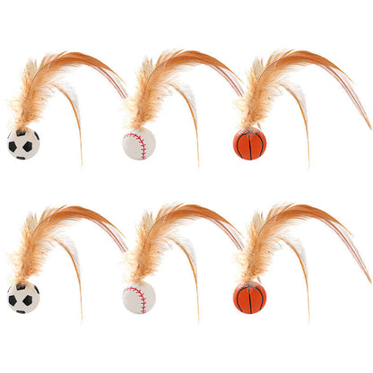 🔥2025 HOT SALE🐱 Boule rebondissante interactive pour chat avec plume
