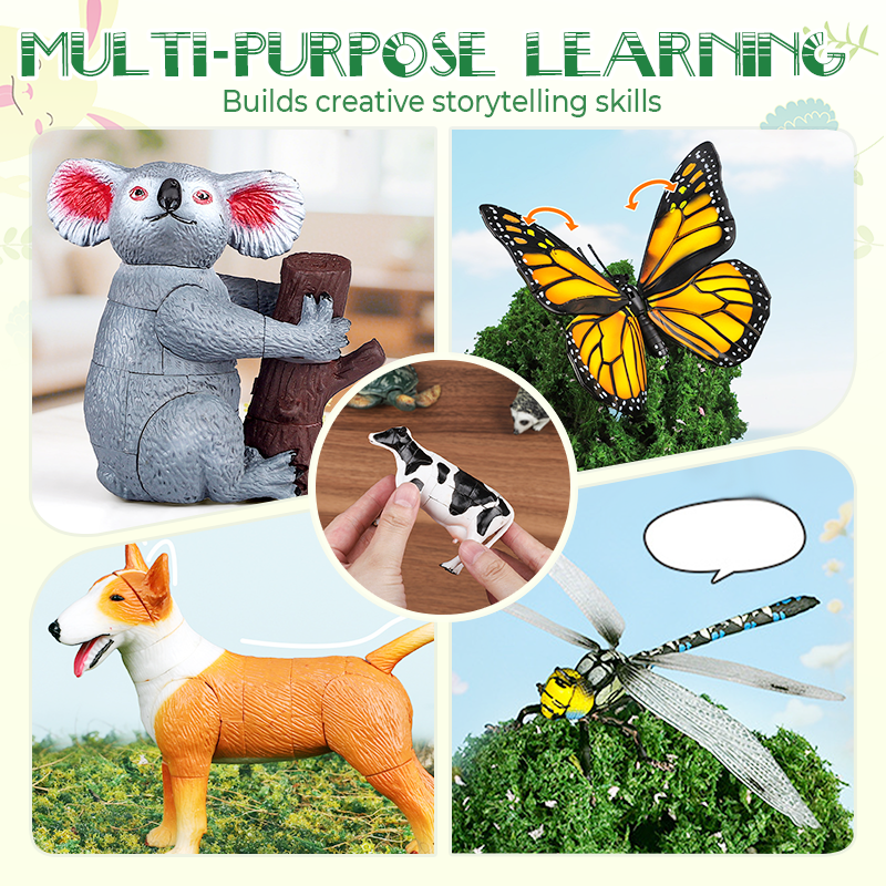 Jouets à assembler pour enfants sur le thème des insectes et des animaux