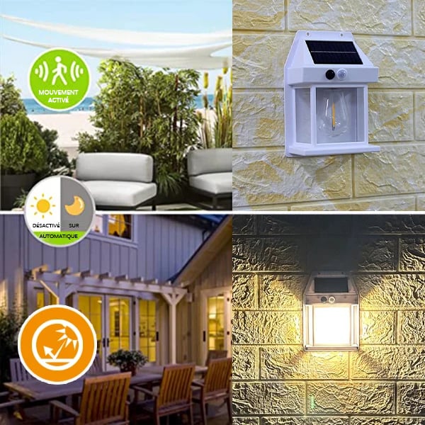 🔥VENTE LIMITÉE 50 % DE RÉDUCTION🔥Applique murale solaire à détecteur de mouvement en tungstène