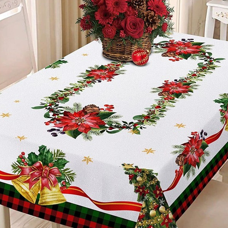 🔥Jusqu'à épuisement des stocks, 52 % de réduction !🎅🏻 Nappe de Noël rectangulaire imperméable