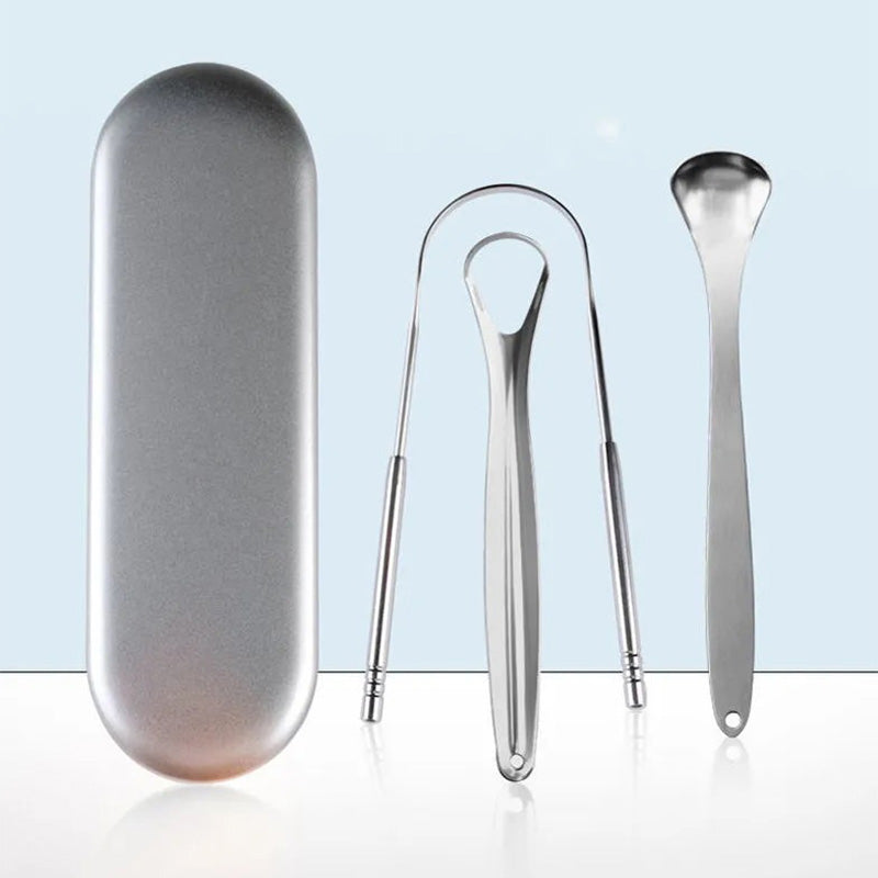 Ensemble de Gratte-Langues en Acier Inoxydable