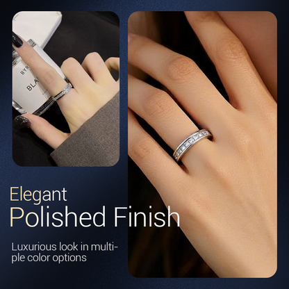🎁 Cadeaux Priviléges de Noël🎄 🎅Bague tournante en acier titane avec zircone