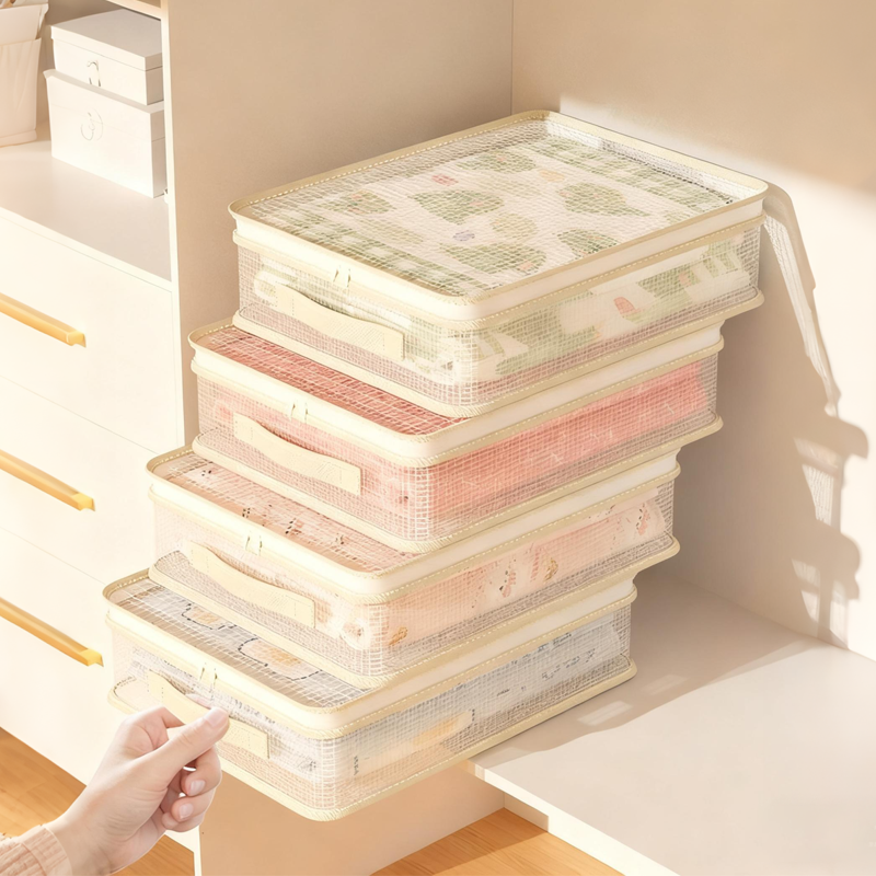 【Qualité Suprême】🌸 Sacs Transparents Renforcés – Poignées solides, protection anti-humidité, idéal pour couettes & vêtements !