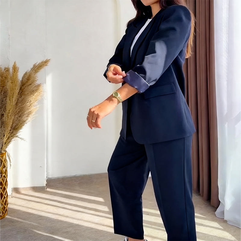 ⏳44 % de réduction pour une durée limitée⏰ Ensemble 2 Pièces Femme – Blazer + Pantalon Classique, Tailles Jusqu’en 5XL