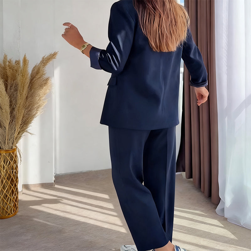⏳44 % de réduction pour une durée limitée⏰ Ensemble 2 Pièces Femme – Blazer + Pantalon Classique, Tailles Jusqu’en 5XL