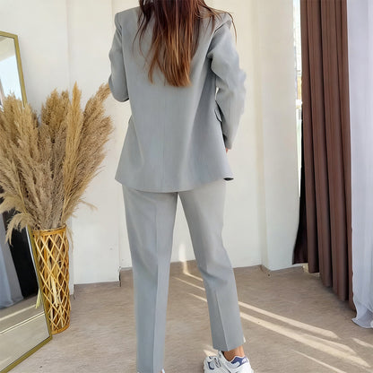 ⏳44 % de réduction pour une durée limitée⏰ Ensemble 2 Pièces Femme – Blazer + Pantalon Classique, Tailles Jusqu’en 5XL