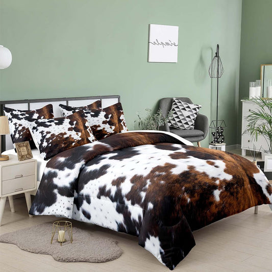 🐮 50% DE RÉDUCTION ! 🛏️ Housse de Couette Imprimé Vache – Doux & Léger, Déco Ludique, Ensemble Complet ✨