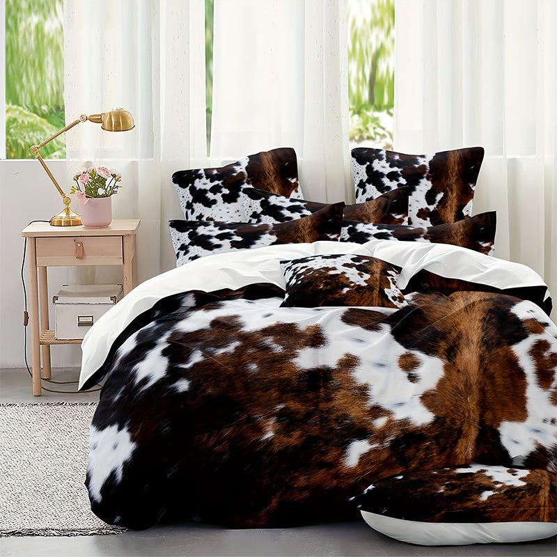 🐮 50% DE RÉDUCTION ! 🛏️ Housse de Couette Imprimé Vache – Doux & Léger, Déco Ludique, Ensemble Complet ✨
