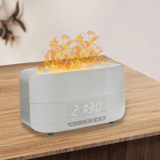 Diffuseur d'arôme à effet flamme avec humidificateur et enceinte Bluetooth