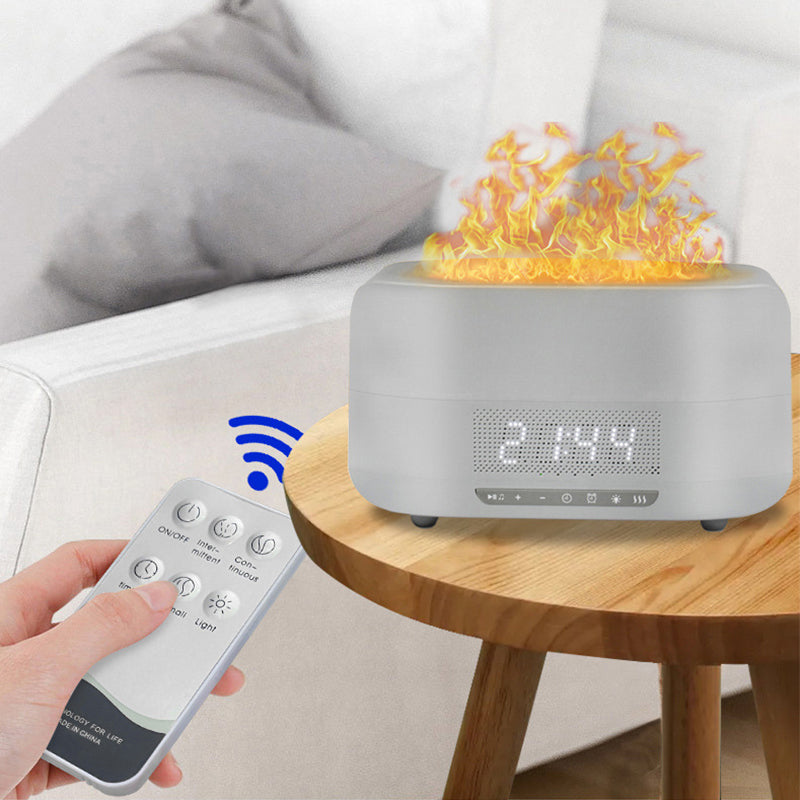 Diffuseur d'arôme à effet flamme avec humidificateur et enceinte Bluetooth
