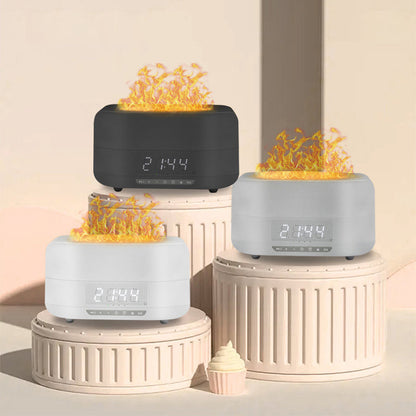 Diffuseur d'arôme à effet flamme avec humidificateur et enceinte Bluetooth