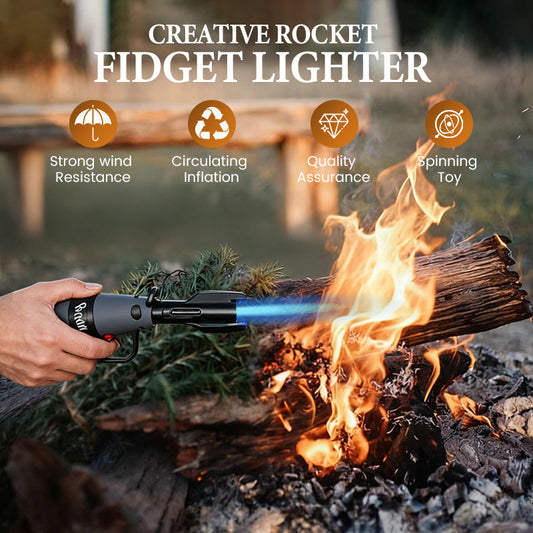 🚀 Briquet Fusée Anti-Stress - Flamme Anti-Vent et Plaisir Ludique ! 🎁