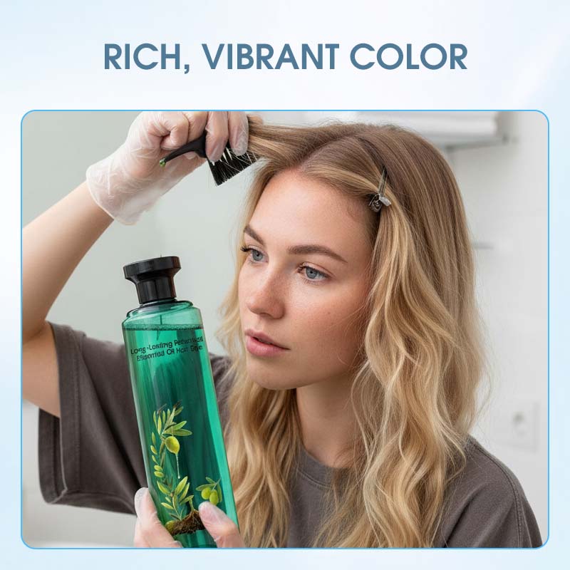 🎄 Offre Spéciale de Noël ! 🎁 COLORATION BOTANIQUE - 98% d'Ingrédients d'Origine Naturelle, Couverture des Cheveux Blancs et Brillance Intense, Soin Végétal aux Huiles Essentielles 🌸🧴