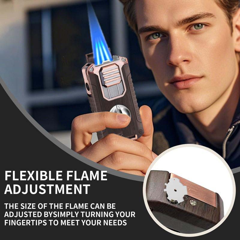 Briquet torche rechargeable 5 en 1 avec coupe-cigare