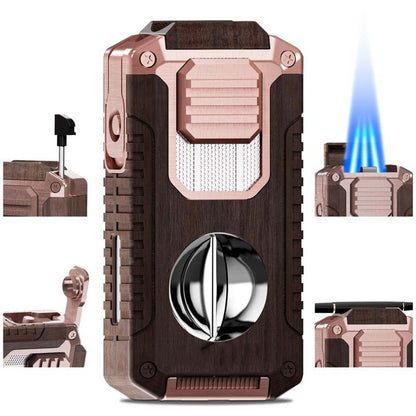 Briquet torche rechargeable 5 en 1 avec coupe-cigare