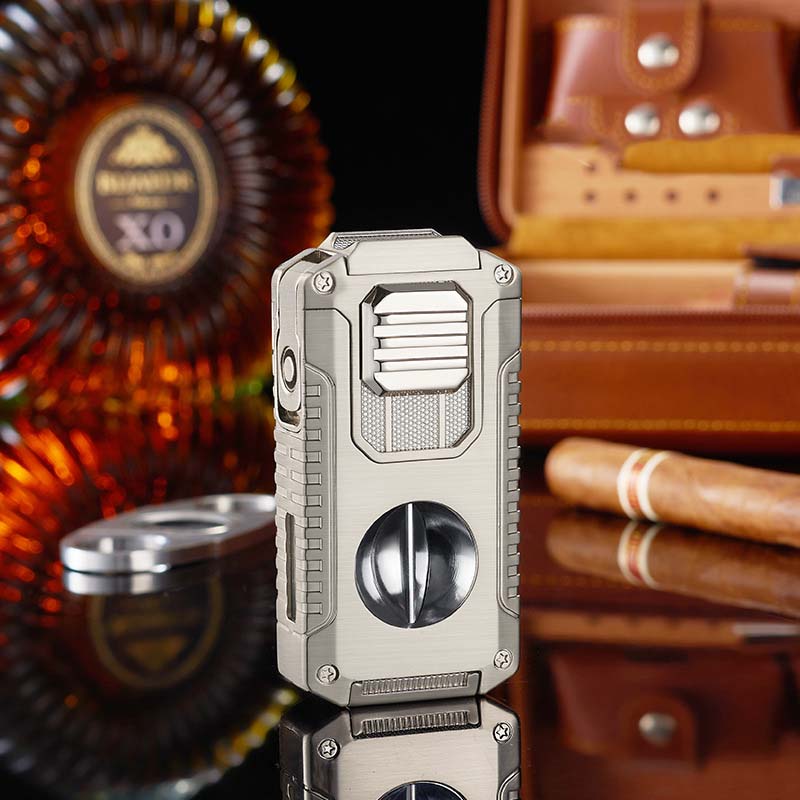 Briquet torche rechargeable 5 en 1 avec coupe-cigare
